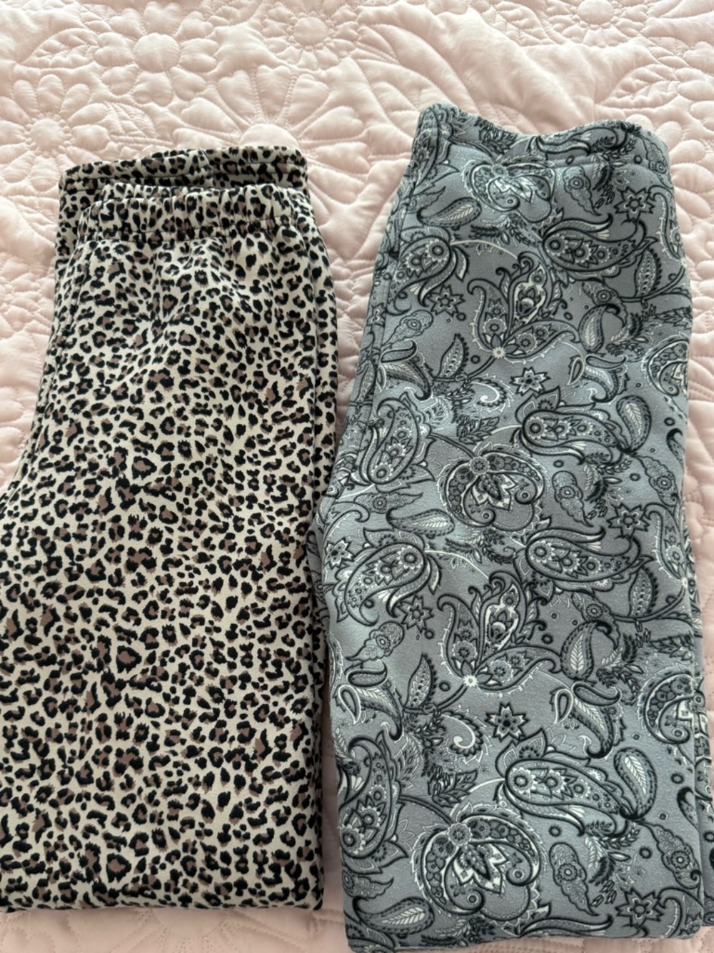 Leopard Print and Paisley Lounge Pants - fleece lined leggings